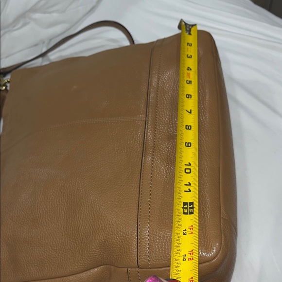 Coach Brown Leather Shoulder Bag with Red Cherry Charm No...